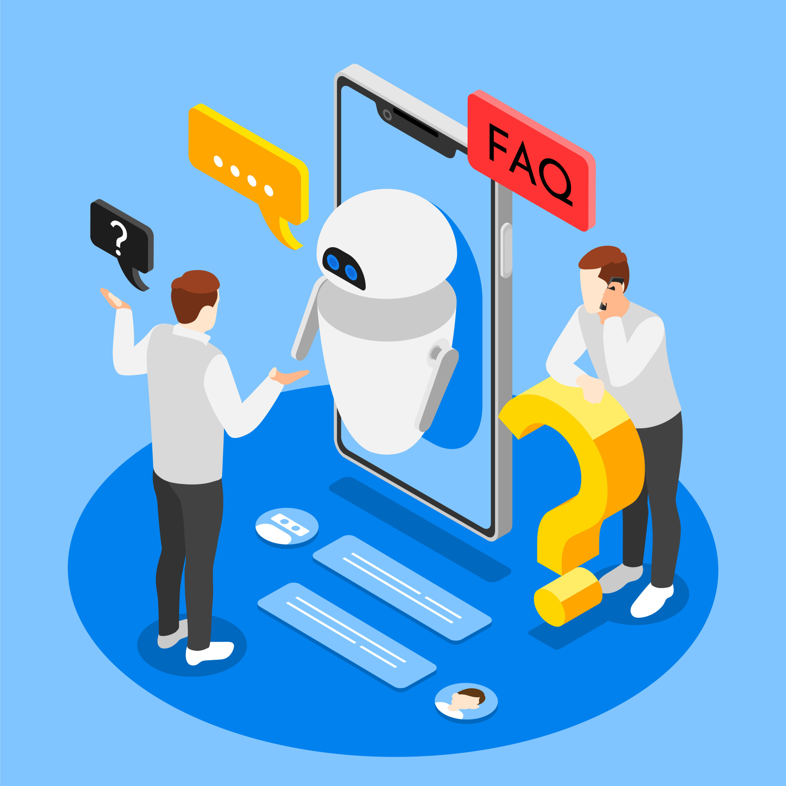 faq isometric background